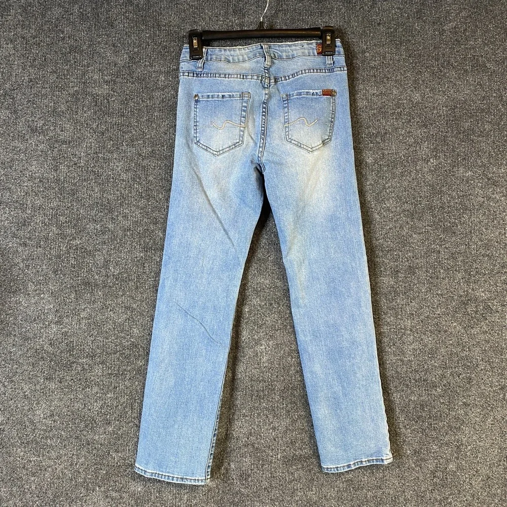 7 For All Mankind Kids Standard Light Wash Distressed Bootcut Jeans‎ Size 14